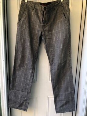 UnitryB Gray Plaid Dress Pants - Classic Tailored Fit